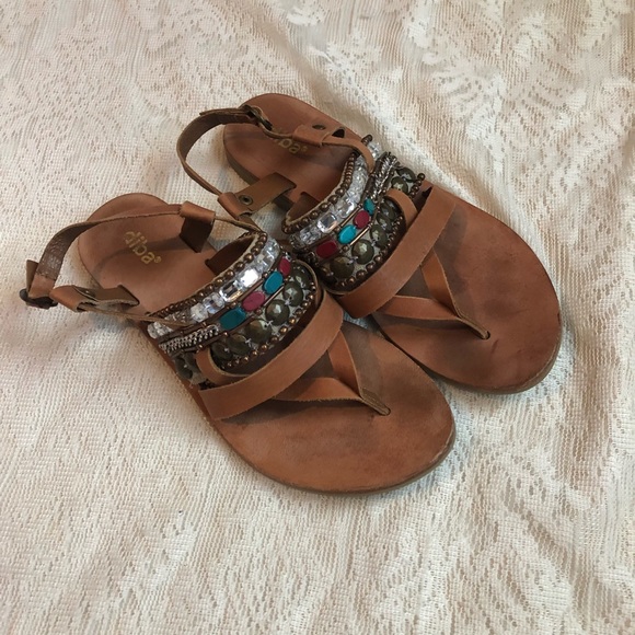 Diba boho embellished leather sandals - Picture 2 of 8